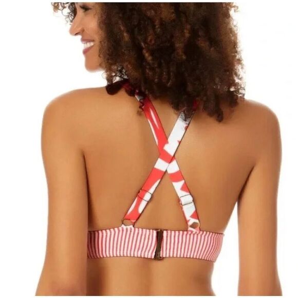 Anne Cole Bikini V Neck Cross Back Bikini Top - Picture 2 of 6